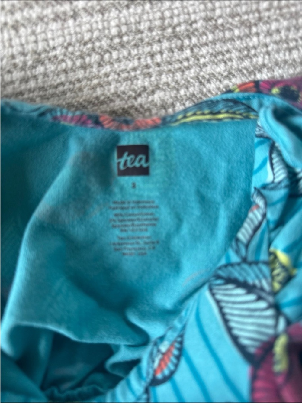 Tea Collection Turquoise Floral Ruffle Romper - Picture 3 of 3